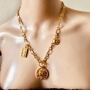 Trending Golden Necklace and Bracelet with Charms